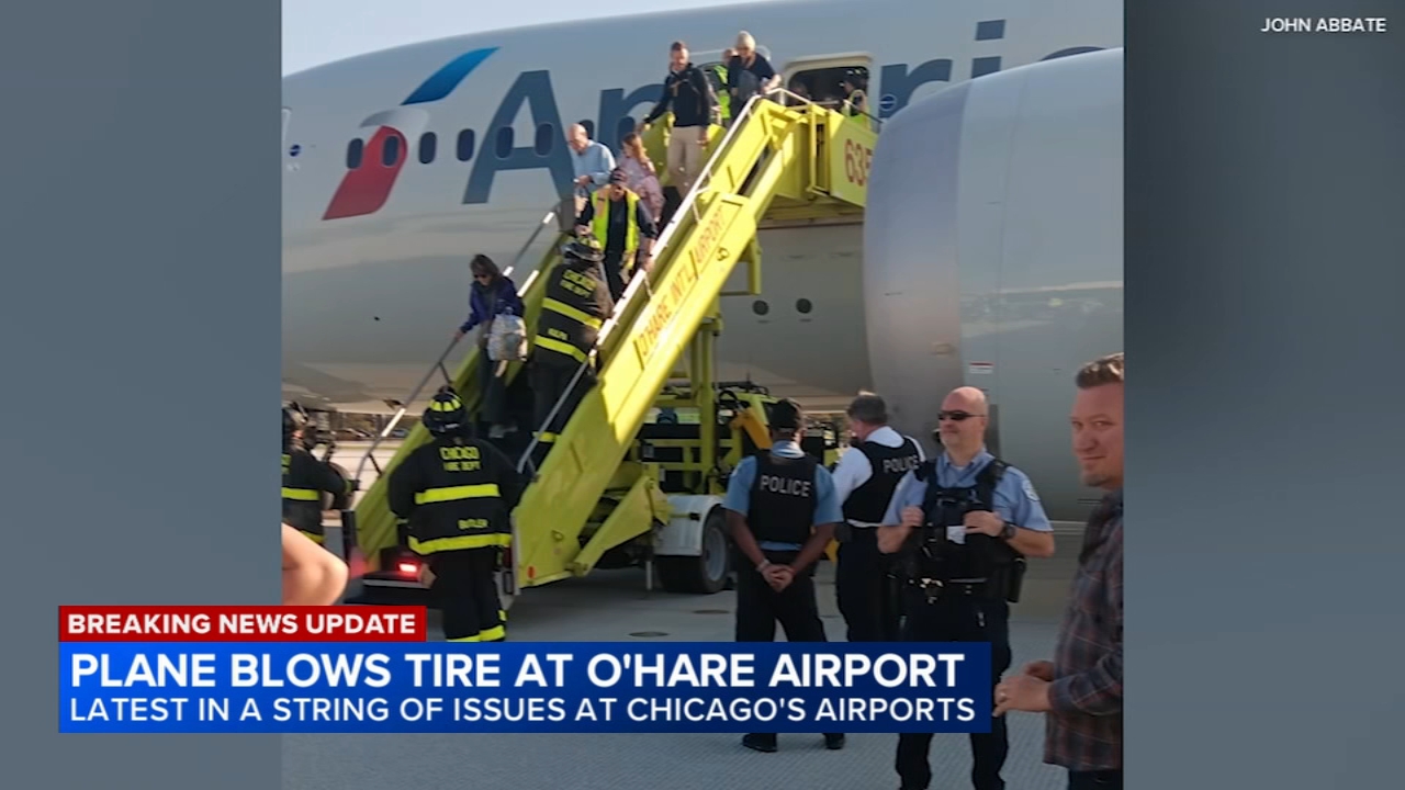 American Airlines flight blows tire while landing at Chicago O'Hare: FAA
       — ABC 7 Bay Area