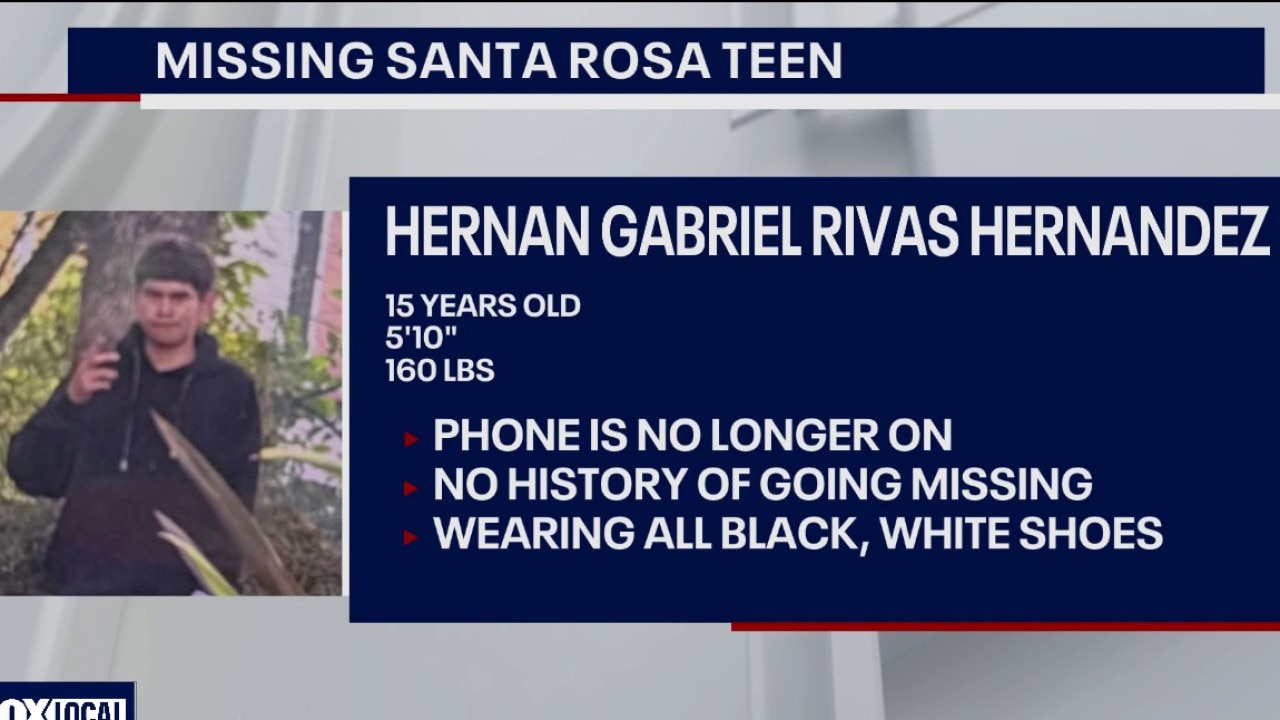 Santa Rose police search for missing teenage boy — KTVU FOX 2 Bay Area, Mountain View Community news